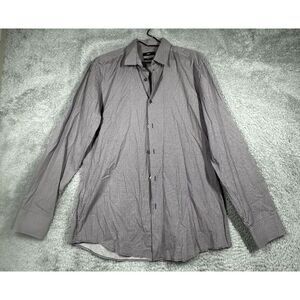 Men's Light‎ Purple Geometric Dress Shirt 42 16.5 large slim fit strech